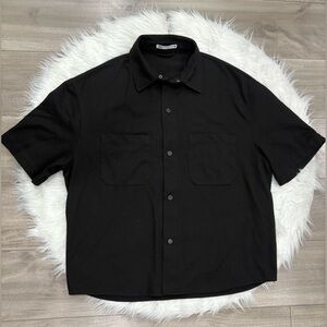 Zara Men's Black Short Sleeve Button Down Shirt Size XL